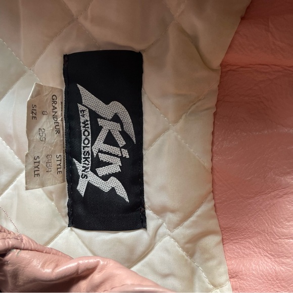Women’s pink Skins moto leather jacket - Picture 8 of 8